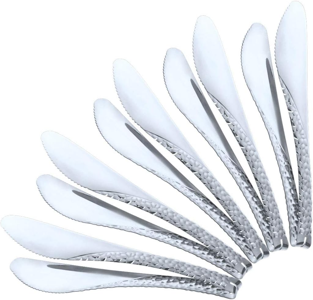 Kitchen Food Clamp Serving Tongs 18/10 Stainless Steel BUY&USE Pack of 6 10-Inch Hammered Surface Silver Kitchenware for Bread Barbecue Baking Kitchen Food Clamp Serving Tongs 18/10 Stainless Steel BUY&USE Pack of 6 10-Inch Hammered Surface Silver Kitchenware for Bread Barbecue Baking