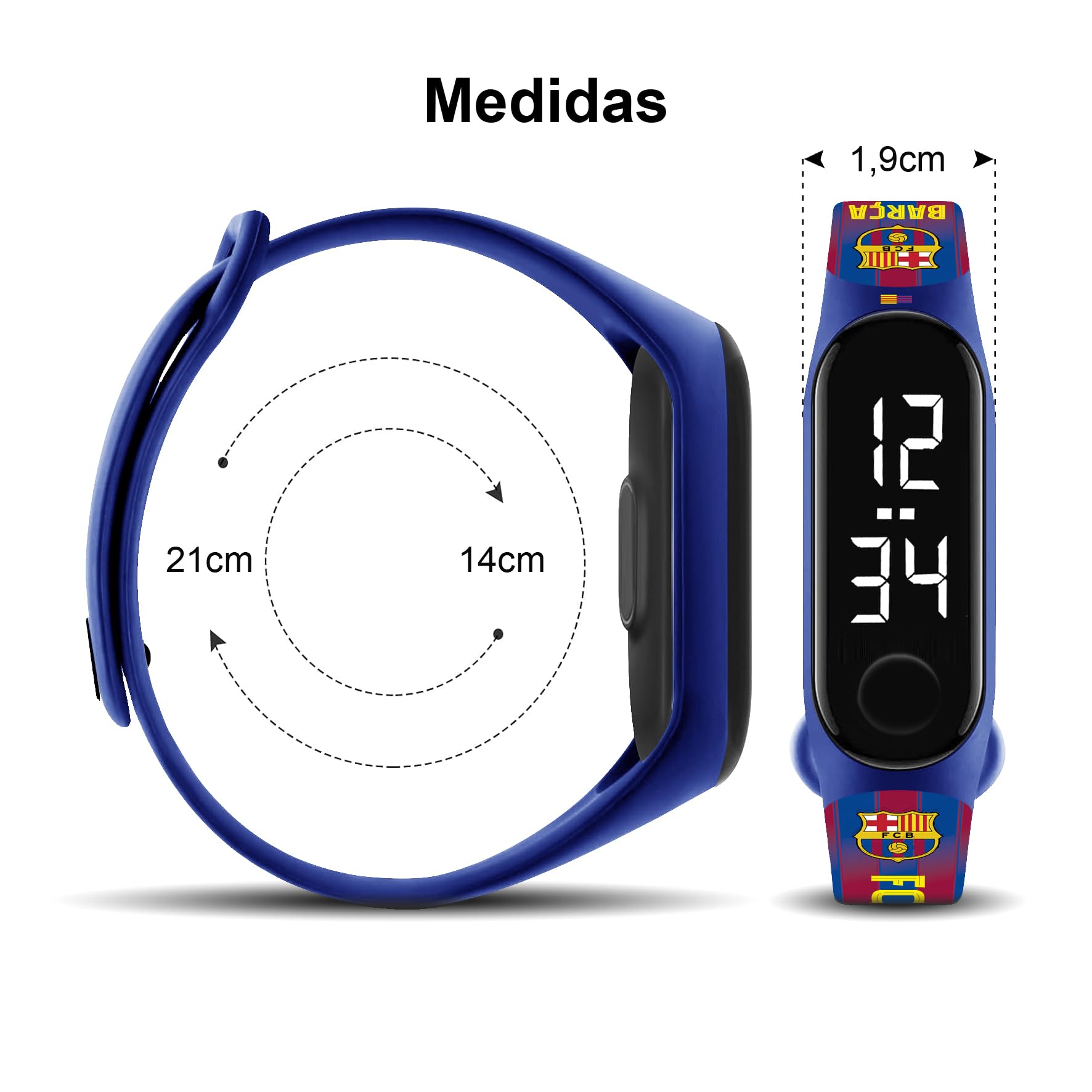 FIT & FUN Reloj Digital para Niño Niña con Correa Oficial FC Barcelona – Hora y Fecha – Funciona con Pilas — view 3