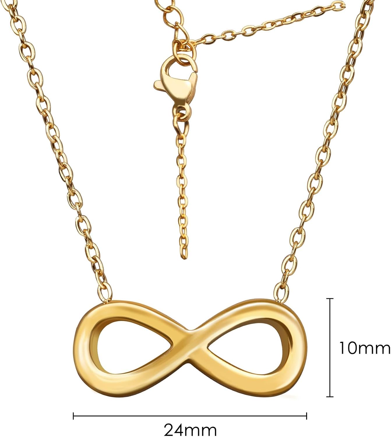 TRIXES Infinity Necklace - Iconic Jewellery Design - With Presentation Box Accessories for Women - Gifts and Treats - Timeless Design - 45cm Chain image 2