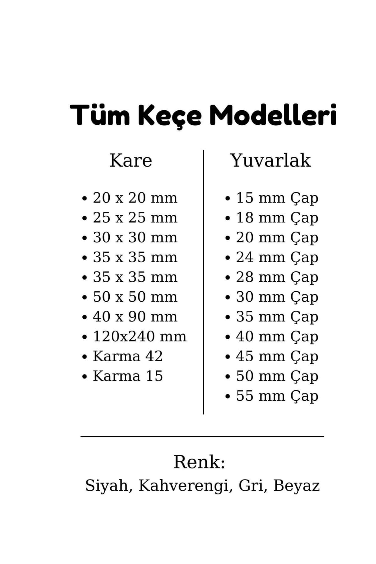 Siyah Keçe 32 Adet 2,5 X 2,5 Cm Kare Yapışkanlı Sandalye, Masa, Koltuk Altı Parke Koruma Keçesi
