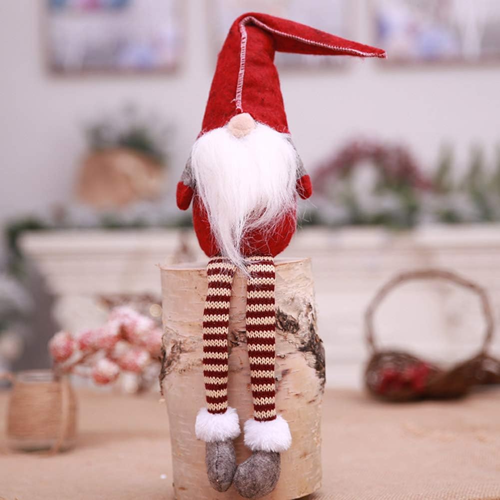 Gaosaili Christmas Standing Figurine Toy Xmas Home Indoor Table Ornament Decorations (No Face - Red)