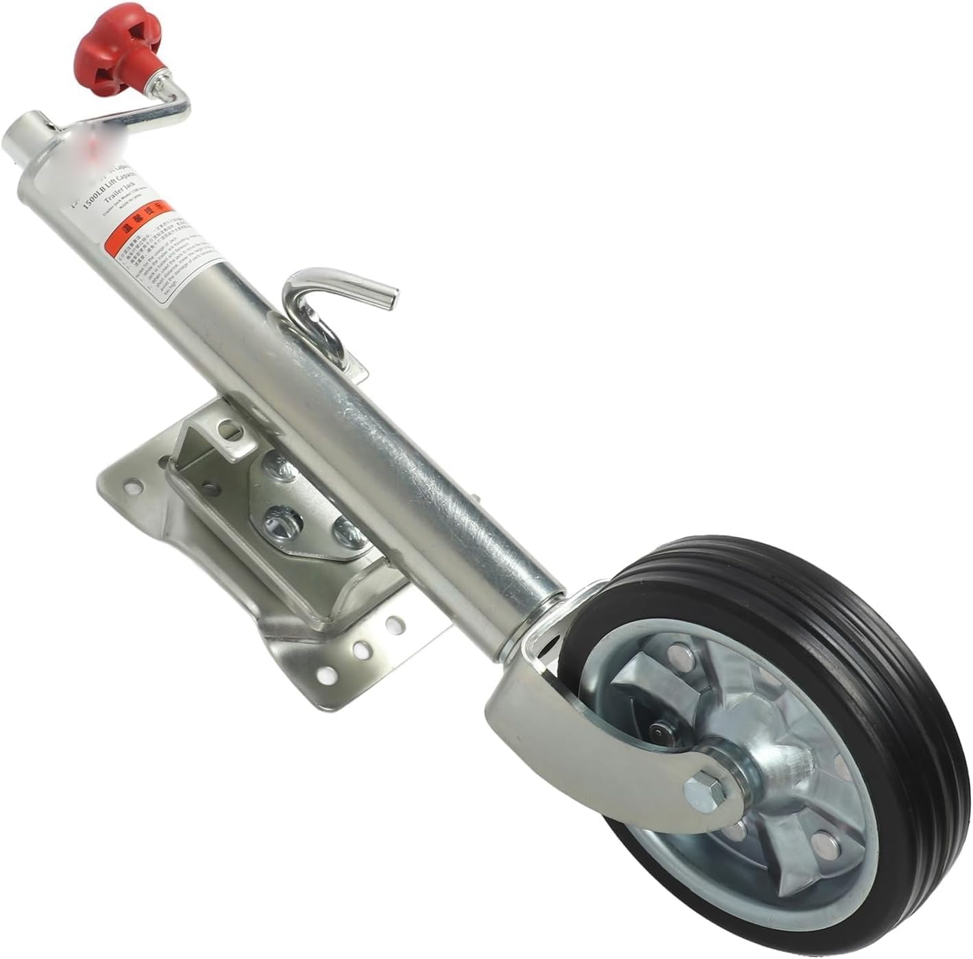 Trailer Jack Wheel Boat Trailer Jack with Wheel Lifting Screw Mount Swivel Jack 1500lbs Heavy Duty Nose Wheel with 20cm for Yachts Boats Trailers (Rubber Clad Iron Wheel)