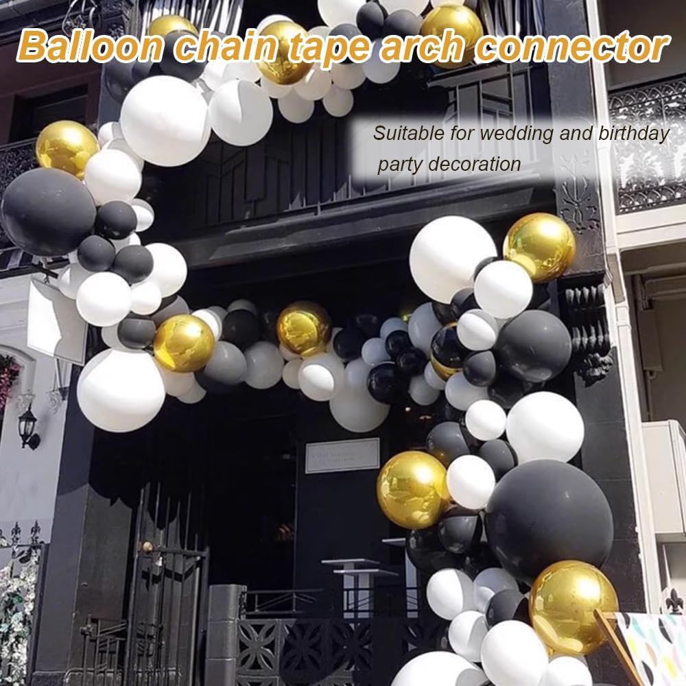 Striscia di Decorazione, 2 Rotoli Arco di Palloncini Ghirlanda Striscia Kit, 5m Balloon Strip Doppio Fori, Nastro per Palloncini, per Feste, Matrimoni, Festa di Natale, Compleanni