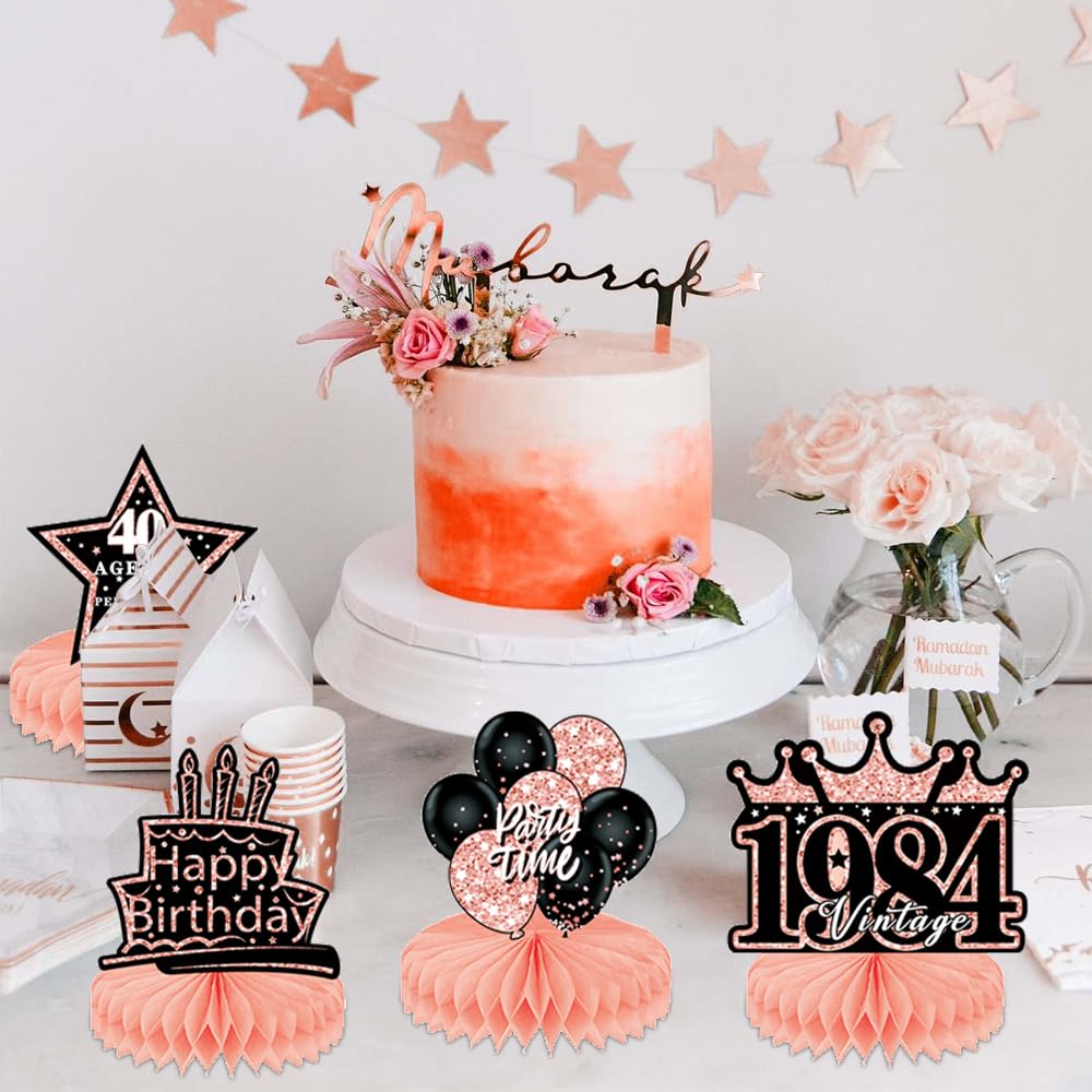 BigKego Lot De 9 Décorations De Table D'anniversaire En Nid D'abeille Colorées Happy Birthday - Décoration De Table En Nid D'abeille - Décoration De Fête D'anniversaire