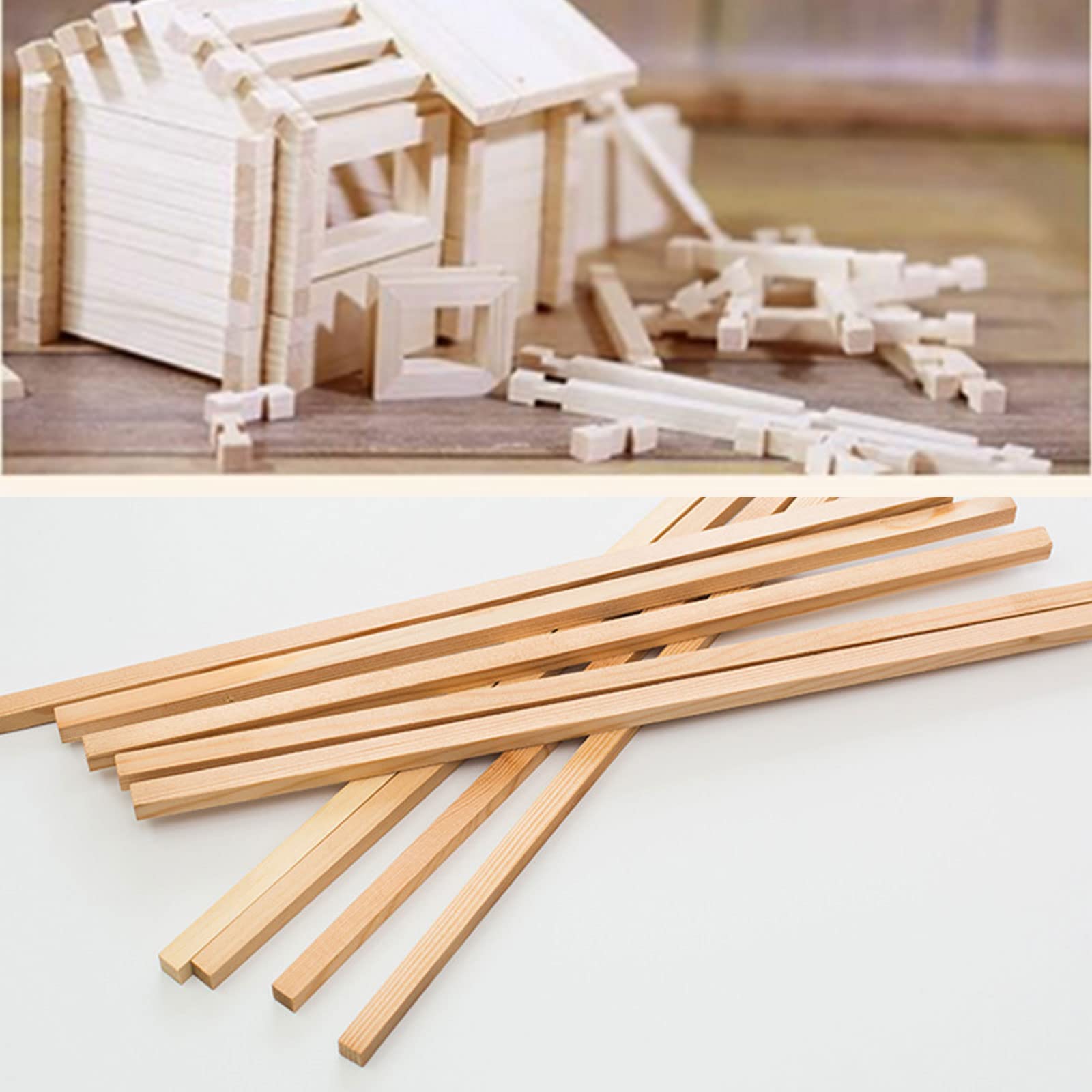 Lot De 50 Baguettes En Bois Pour Travaux Manuels - 30 Cm X 5 Mm X 5 Mm - Bois Naturel Non Traité De Qualité Supérieure Pour L'artisanat Et Le Bricolage