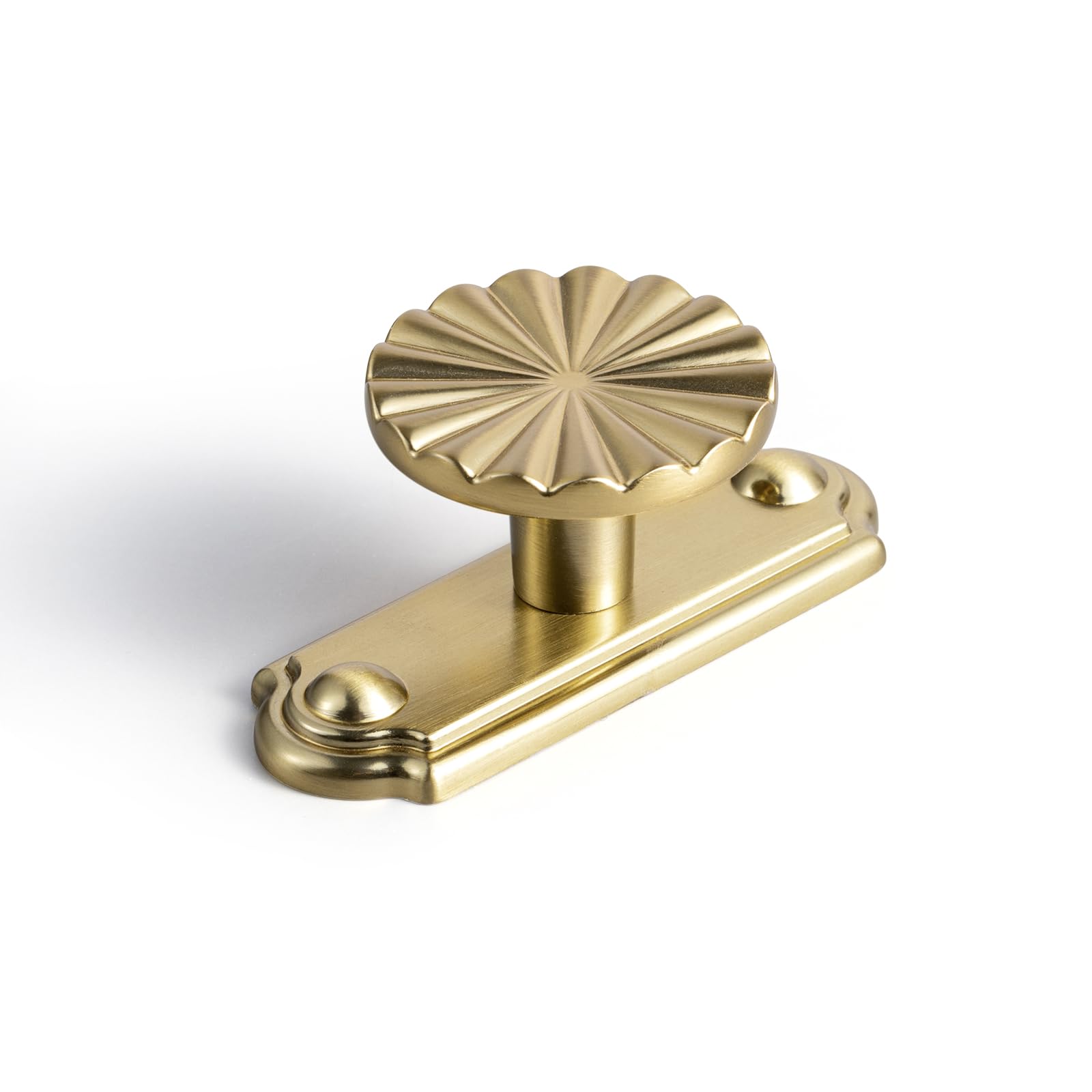 Deuschwer 6-Pack Champagne Bronze Cabinet Knobs with Timeless Drawer Backplate, 1.5 Inch Premium Zinc Alloy Vintage Drawer Knobs - Classic Handle for Wardrobe, Kitchen & Furniture