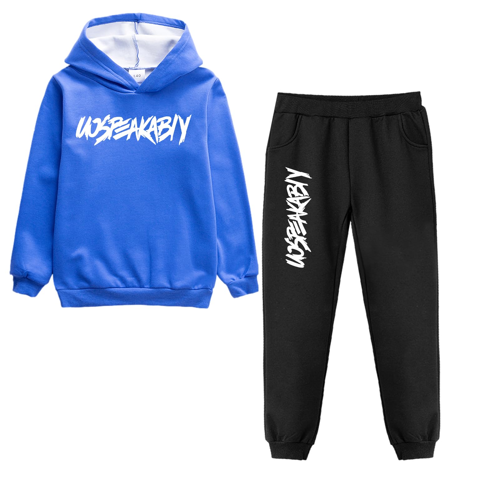 amropi Chándal Niños 2 Piezas Set Sudadera con Capucha y Pantalones Deportivo Jogging Conjunto Ropa 2-15 años — view 24