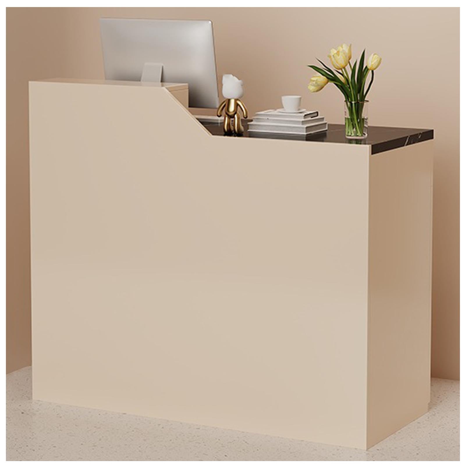 Moderno banco di ricezione in legno elegante tavolo da banco anteriore per saloni e contatore transazioni al dettaglio per negozi di abbigliamento mobili accoglienti per sala ricevimenti