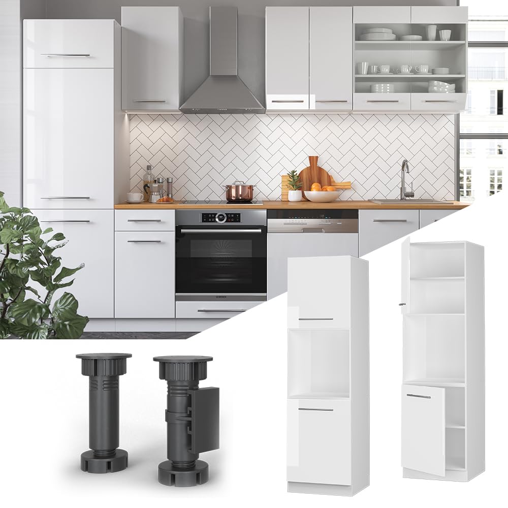 Vicco Keukenmeubel Fameline 30cm, Pt Eiken Wit Hoogglans Antraciet 46728