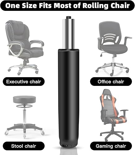 Miniatura 9 de Cilindro elevador de gas de 2.5 pulgadas - Pistón neumático universal resistente para sillas de oficina