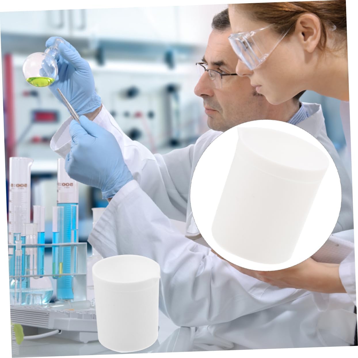 Gatuida Beaker Mug Ptfe Beaker for Science Experiments Lab Use Kitchen Measurements Compact and Lightweight Design for Easy Portability