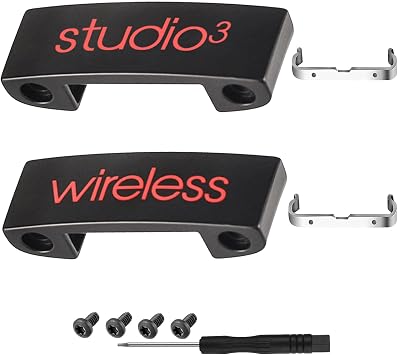 Studio 3 Hinge Replacement Parts Accessories Headband Connector Metal Folding Repair Kit Compatible with Beats Studio3 Wireless A1914 Headphones.Defiant Black Red