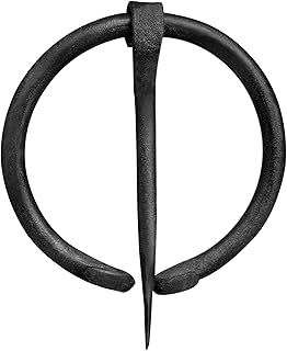 Viking Cloak Pin – Hand-Forged Wrought Iron Brooch for Cloaks & Shawls – Medieval Fibula for LARP, Reenactment & Costumes