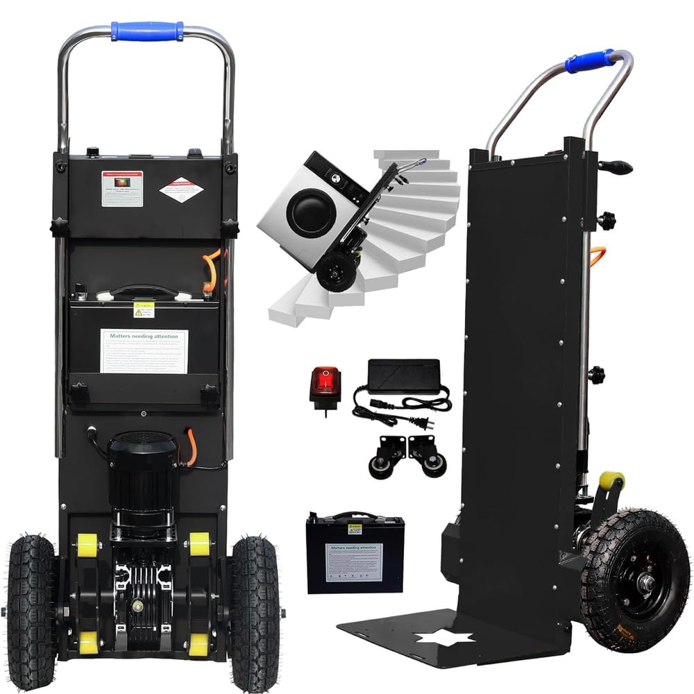 Elektrischer Treppensteiger Elektrische Sackkarre mit 400kgTragkraft mit Teleskopgriff Abnehmbare Batterie Bürstenloser Motor Treppen Hinauf Und Hinunter