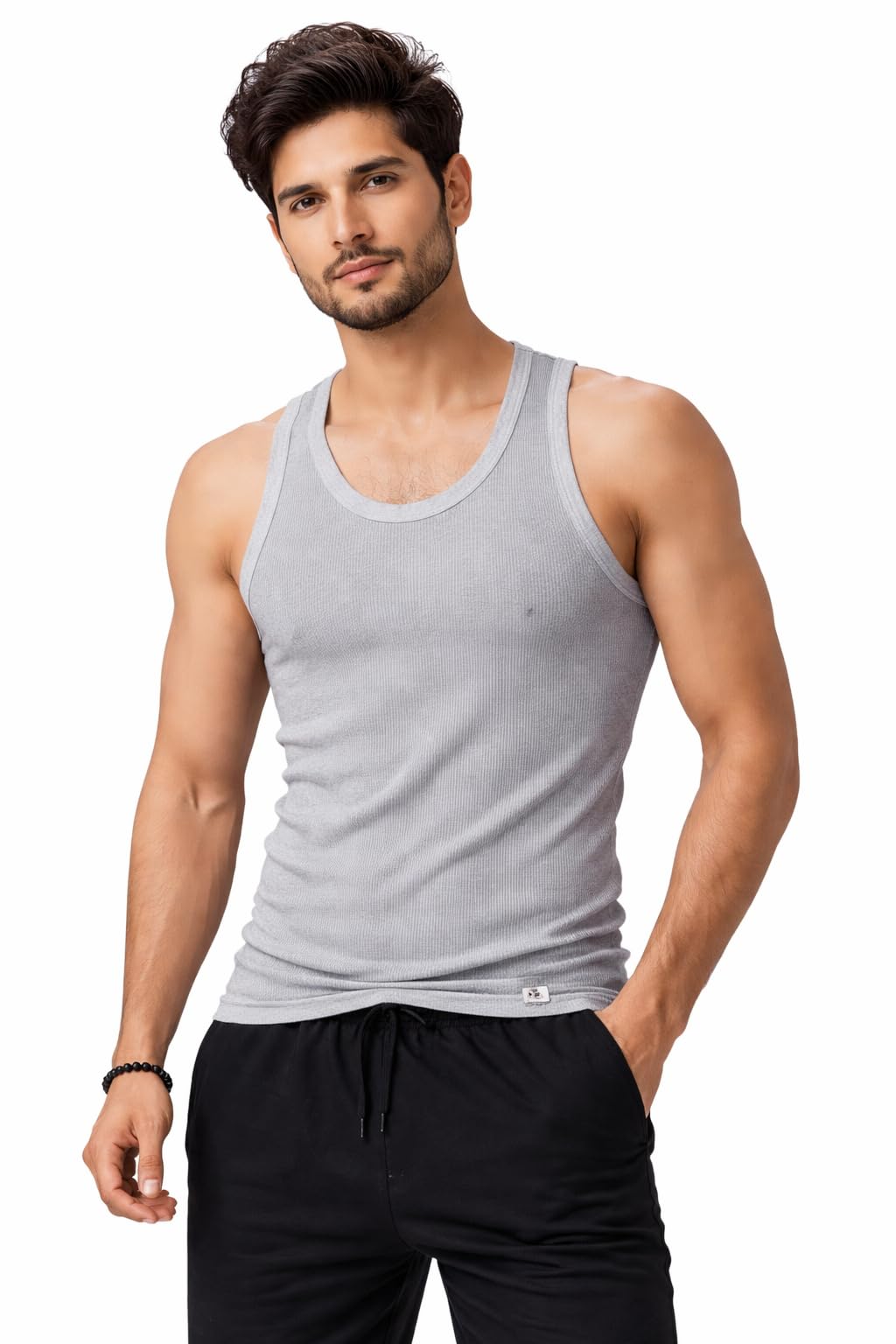 jukono Men Grey Lining Vest Cotton | Sleeveless Innerwear Vest for Men | Breathable Comfortable Banian Pack of 1-picture-11