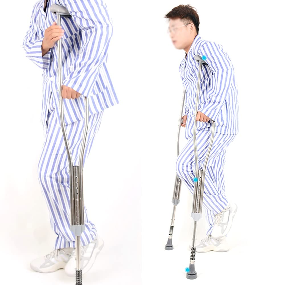 Kule Pachowe dla Dorosłych i Nastolatków, Kule Pachowe Ze Stali Nierdzewnej, Wygodne Poduszką Pod Pachy i Uchwyt, 1 Szt (Size : S)