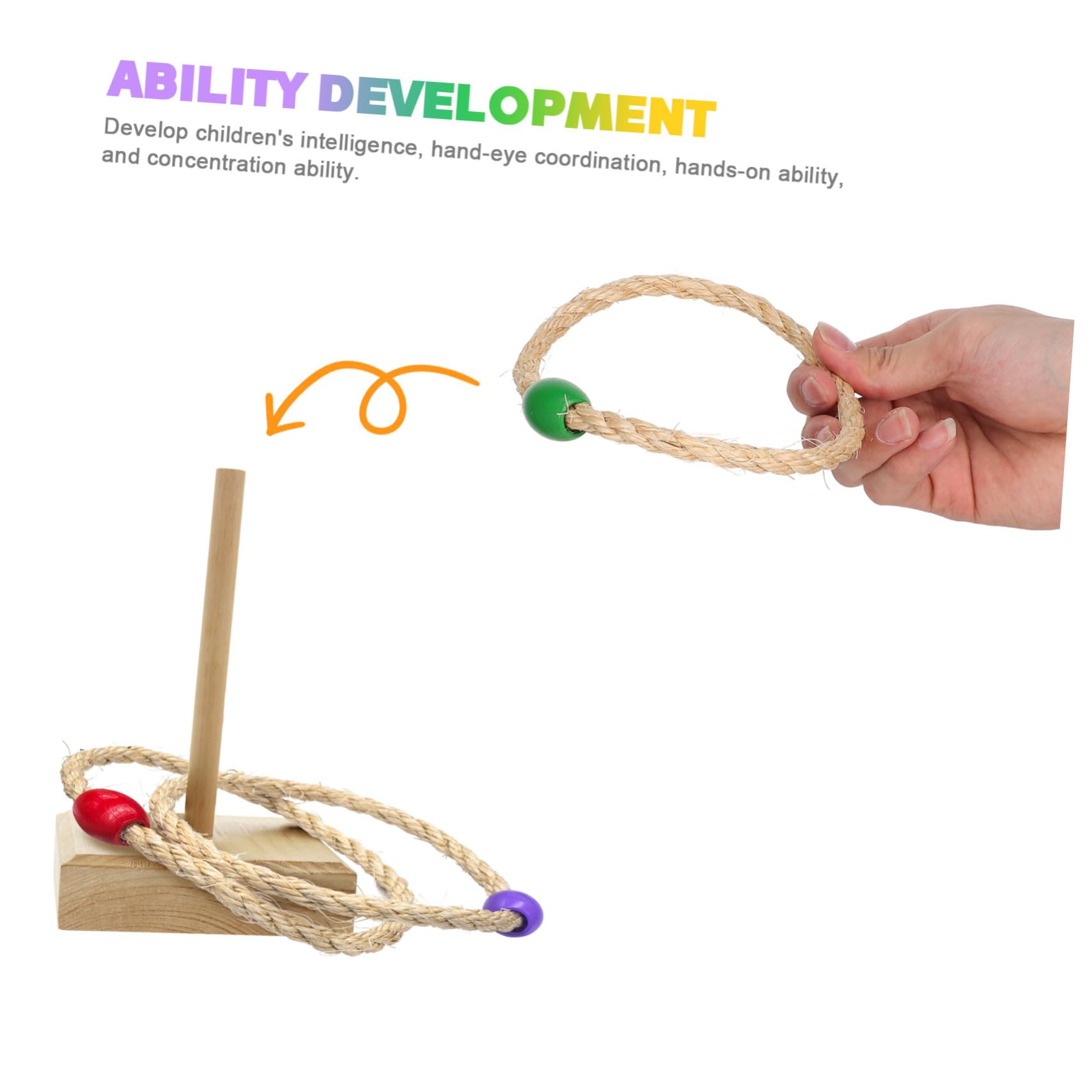 POPETPOP 3sets Outdoor Game Set Ring Toss Toys for Kids Adults Brightly Colored Throwing Rings Sturdy Jute Rope Versatile Garden Game for Carnival Parties 10pcs*3