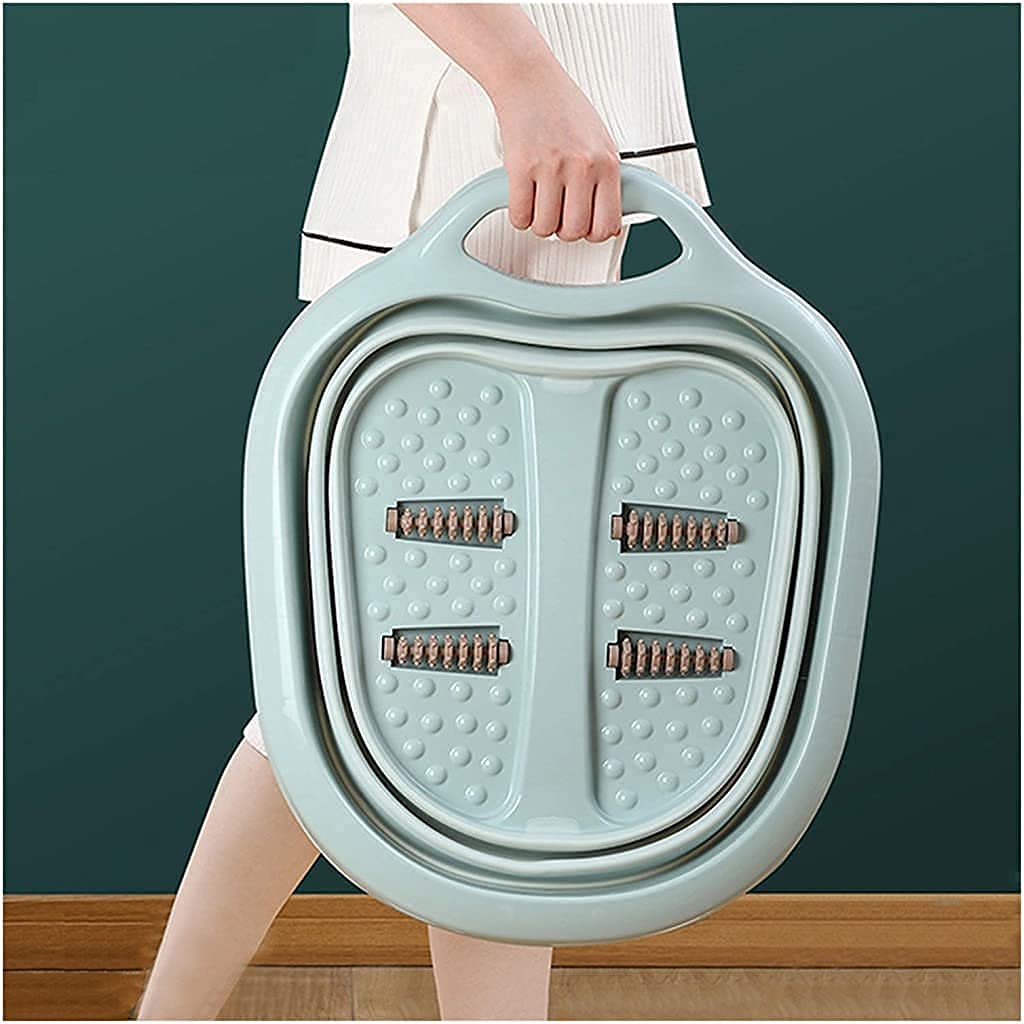 MAHVIW Foot Tub Massage Bucket with Massage Roller Foot Spa Pedicure Buckets Hot Water Tub Massage Soak Relaxing Bath Home Spa Pedicure Relieve Stress (Multicolour)