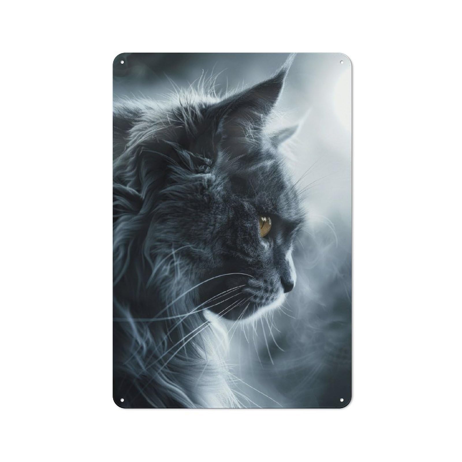 Junmoney British Shorthair Cat Vintage Metal Wall Sign 30X20cm For Café Or Restaurant, For Metal Sign Collectors, For Garage And Workshop Walls