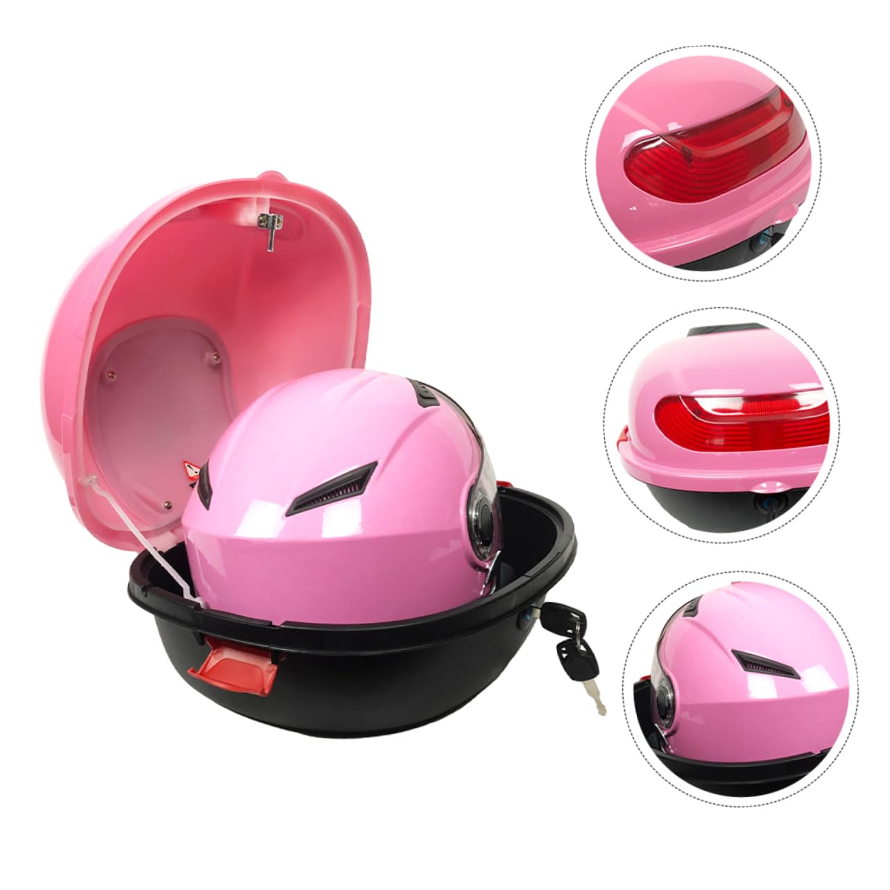 Bauletto Moto Posteriore in Pp Rosa, Capiente e Resistente All’usura, con Schienale e Chiusura Sicura per Viaggio