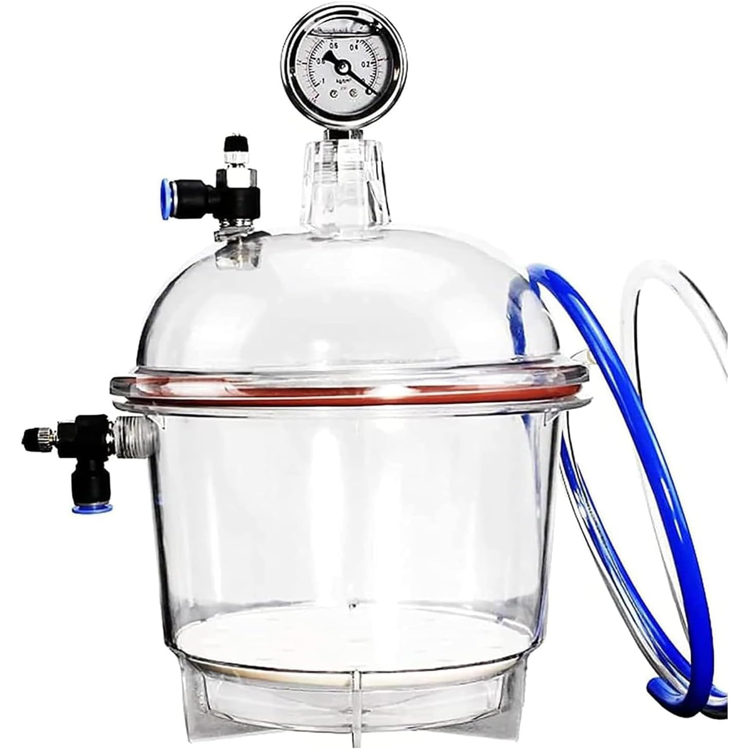 Vakuum-Exsikkator – 150 mm Acryl-Labor-Trocknerglas mit Manometer, Temperaturbereich: -25 bis 120 °C für Vakuumtrocknung und Lagerung