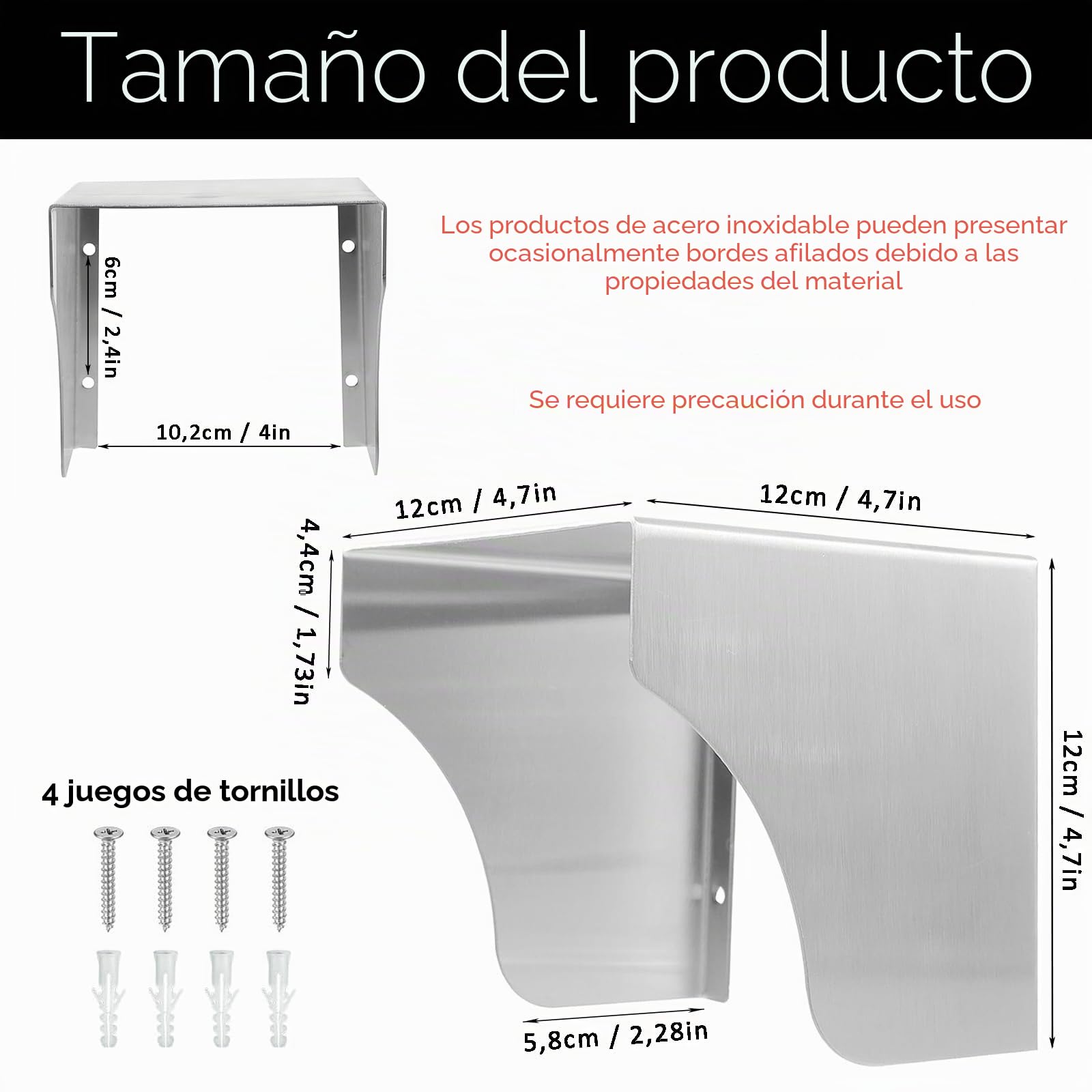 Cubierta De Lluvia De Acero Inoxidable,12x12x12cm Protección Contra la Intemperie de Acero Inoxidable, Exterior Impermeable Tapa Enchufes, Interruptor Protector de Enchufe, Tapa Timbre,para Interior