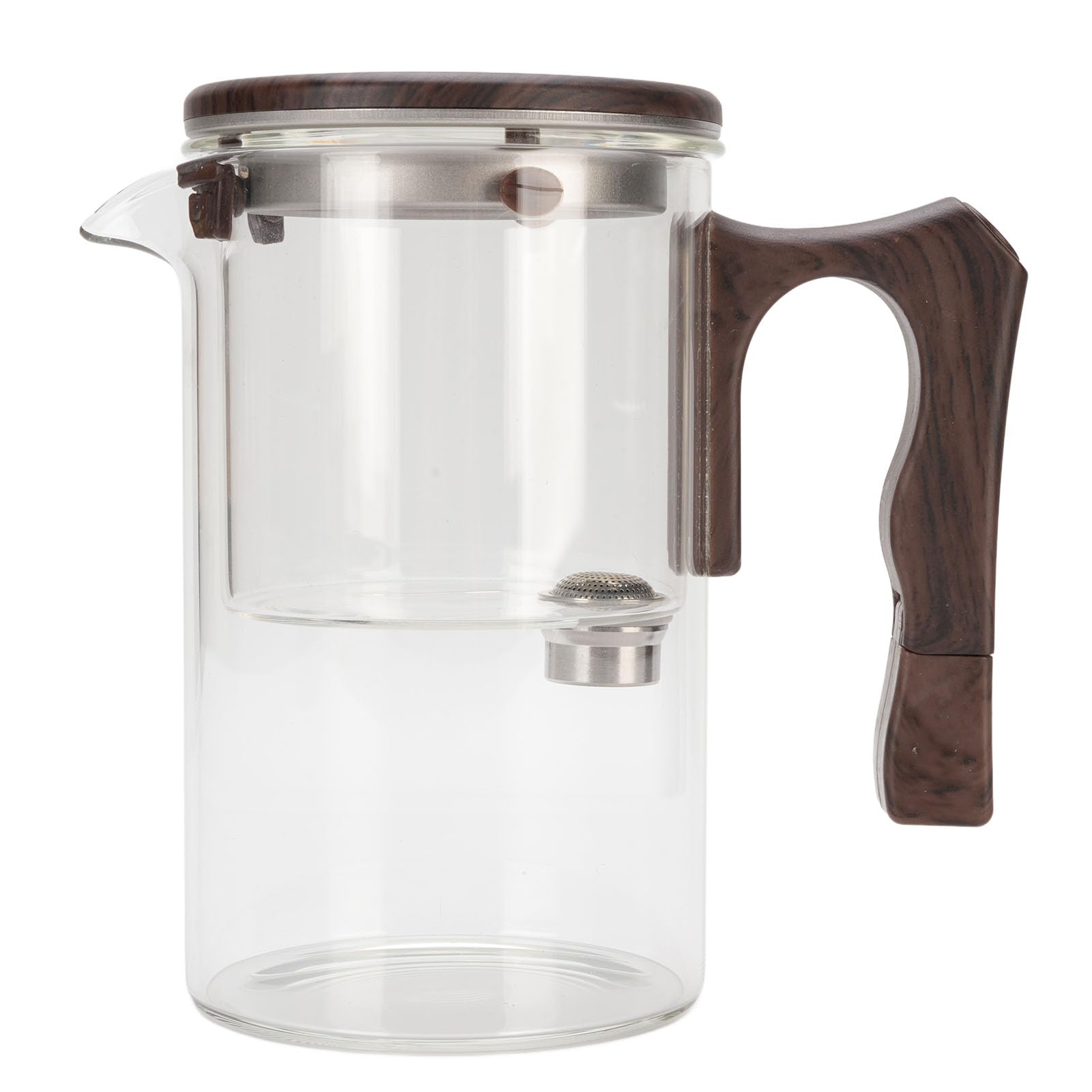 SEAFRONT Glas-Teekanne mit Sieb, Hitzebeständiger Glas-Teebereiter mit Edelstahl-Teesieb, Herausnehmbare Innenauskleidung, Holzgriff, Feine Filterung für Losen Tee, Zuhause und Büro (Transparent 750