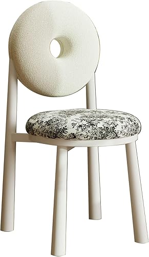 Miniatura 23 de JKGHK Donut Dining Chairs, Upholstered Kitchen Chairs with Back, Armless Living Room Chair with Metal Legs, Plush Accent Chair for Bedroom, Balcony,