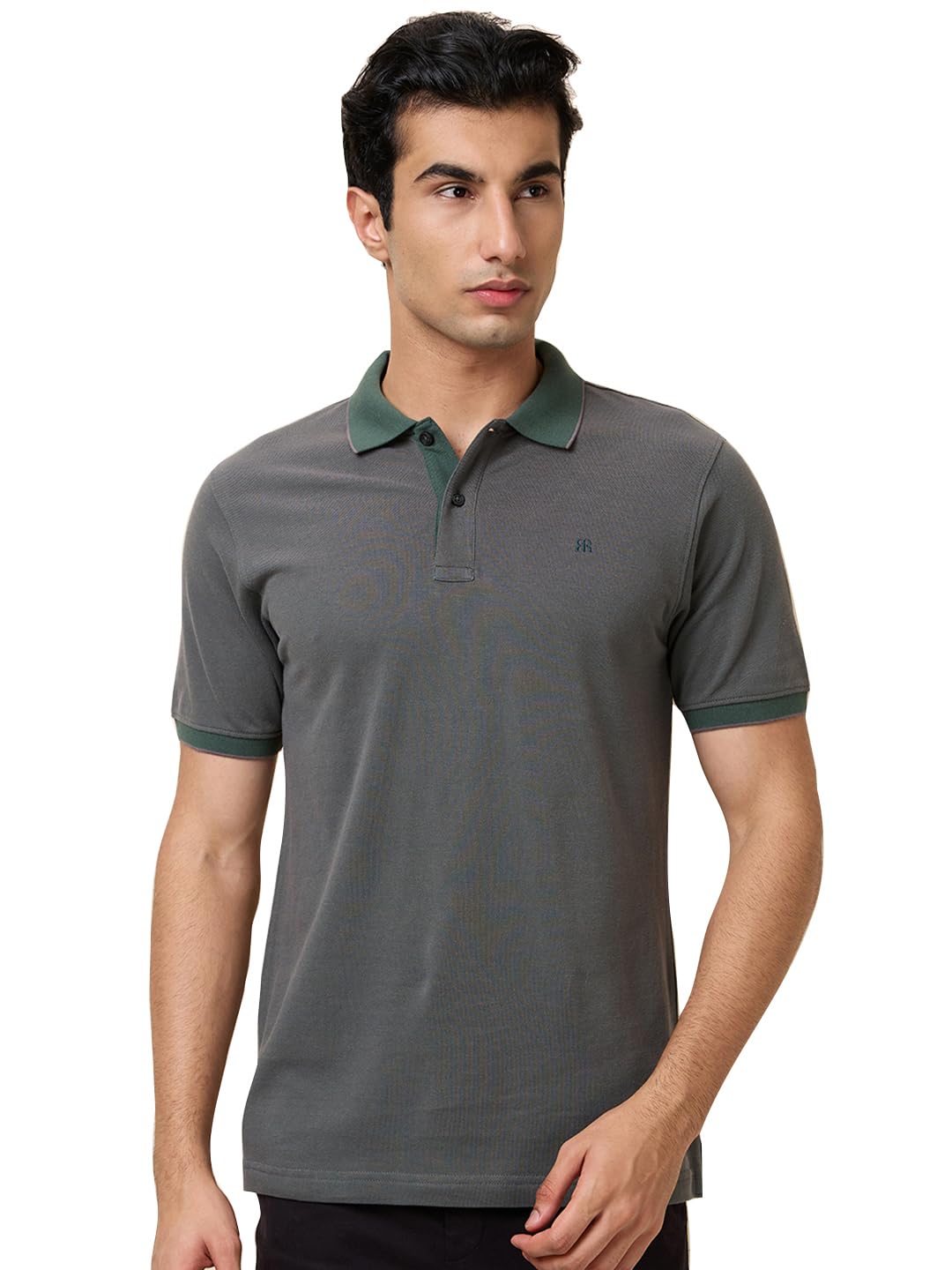Men Cotton Modern Fit Structure Pattern Polo Neck Casual T-Shirt-image-31