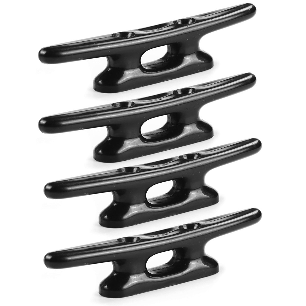 MIZUGIWA Nylon Boat Cleats Dock Cleats Black 4 Inch 6 Inch 8 Inch Boat Ties,Kayak Rope Tie Cleat,Rope Cleat,Kayak Cleat for Boat Docks,Kayaks,Marine,Nautical Decor,Pack of 4