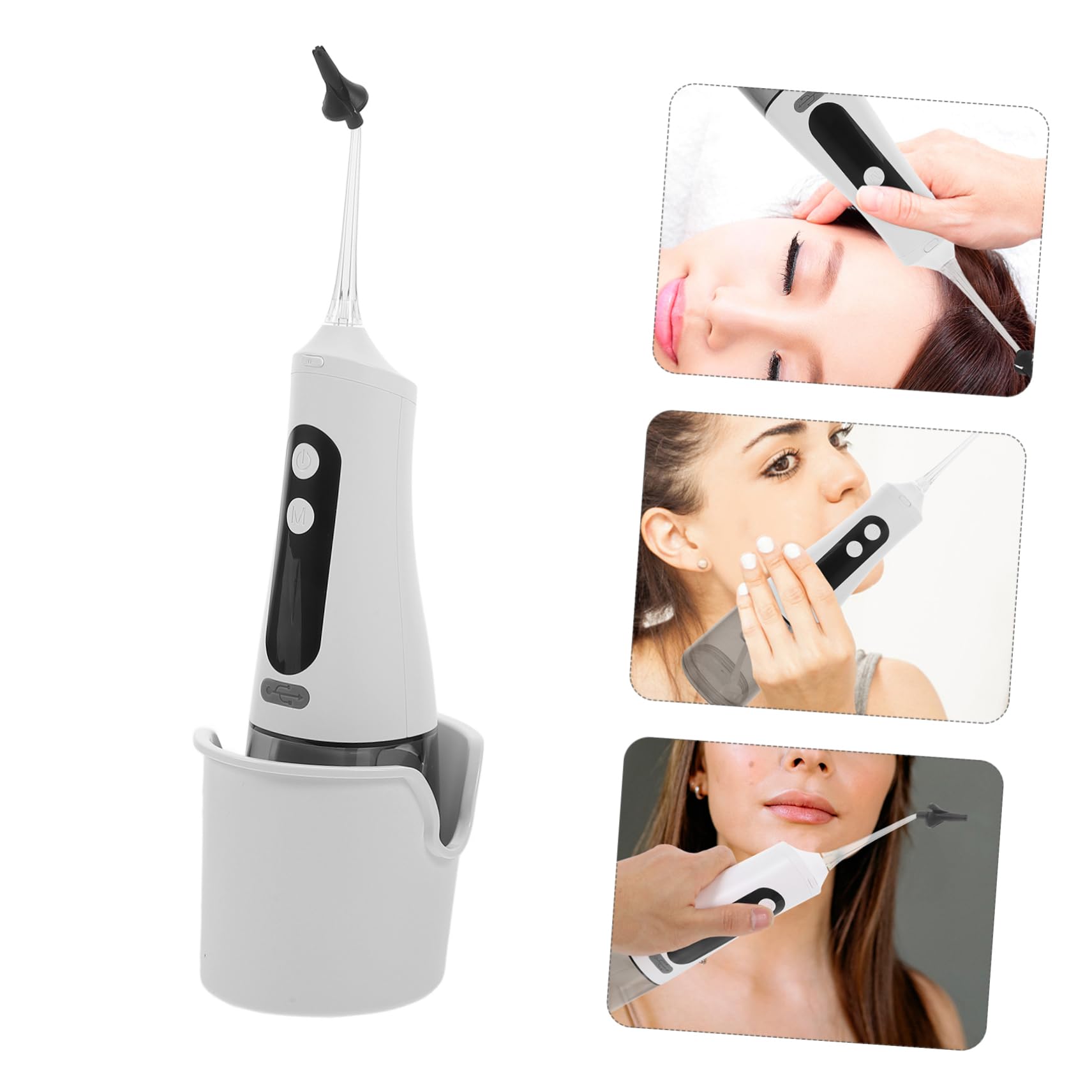 Ipetboom Irrigateur Auriculaire Électrique Ipx7 350ml, Dispositif de Lavage D'oreilles en Plastique Blanc, Facile à Utiliser pour Voyage et Salon