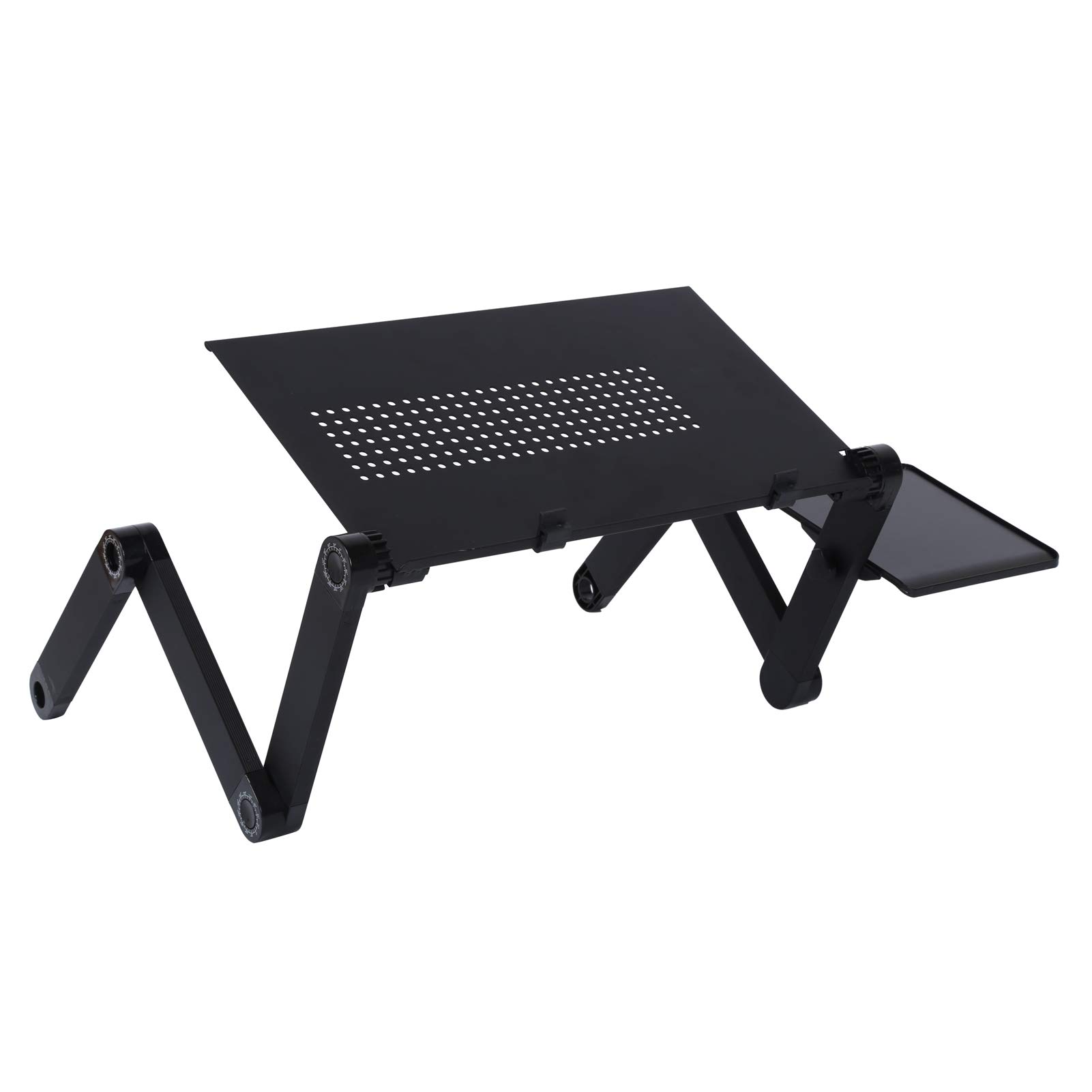 Domary Supporto per Laptop Pieghevole con Ripiano per Mouse Regolabile Uso in Ufficio Domestico - Lega di Alluminio Resistente 42x26 Cm