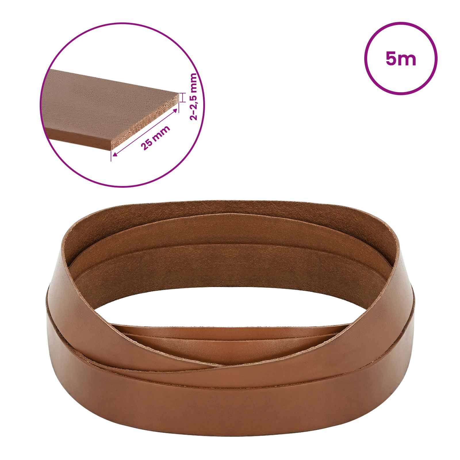 Lederriemen Braun 500 x 2,5 cm Lederband zum Befestigen und Bündeln