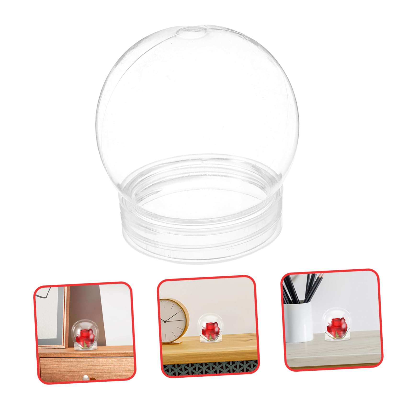 Cabilock 5 Juegos Globo De Agua De Plástico Transparente. Tarro De Globo De Agua Bola De Nieve Vacía Figuritas Equipo Suministro De Navidad Globo De Nieve De Bricolaje El Plastico 8 Uds * 5
