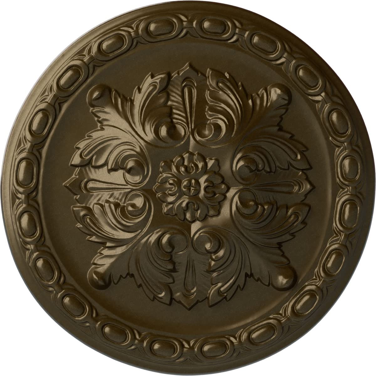 Médaillon de plafond Ekena Stockport peint à la main en cuivre antique