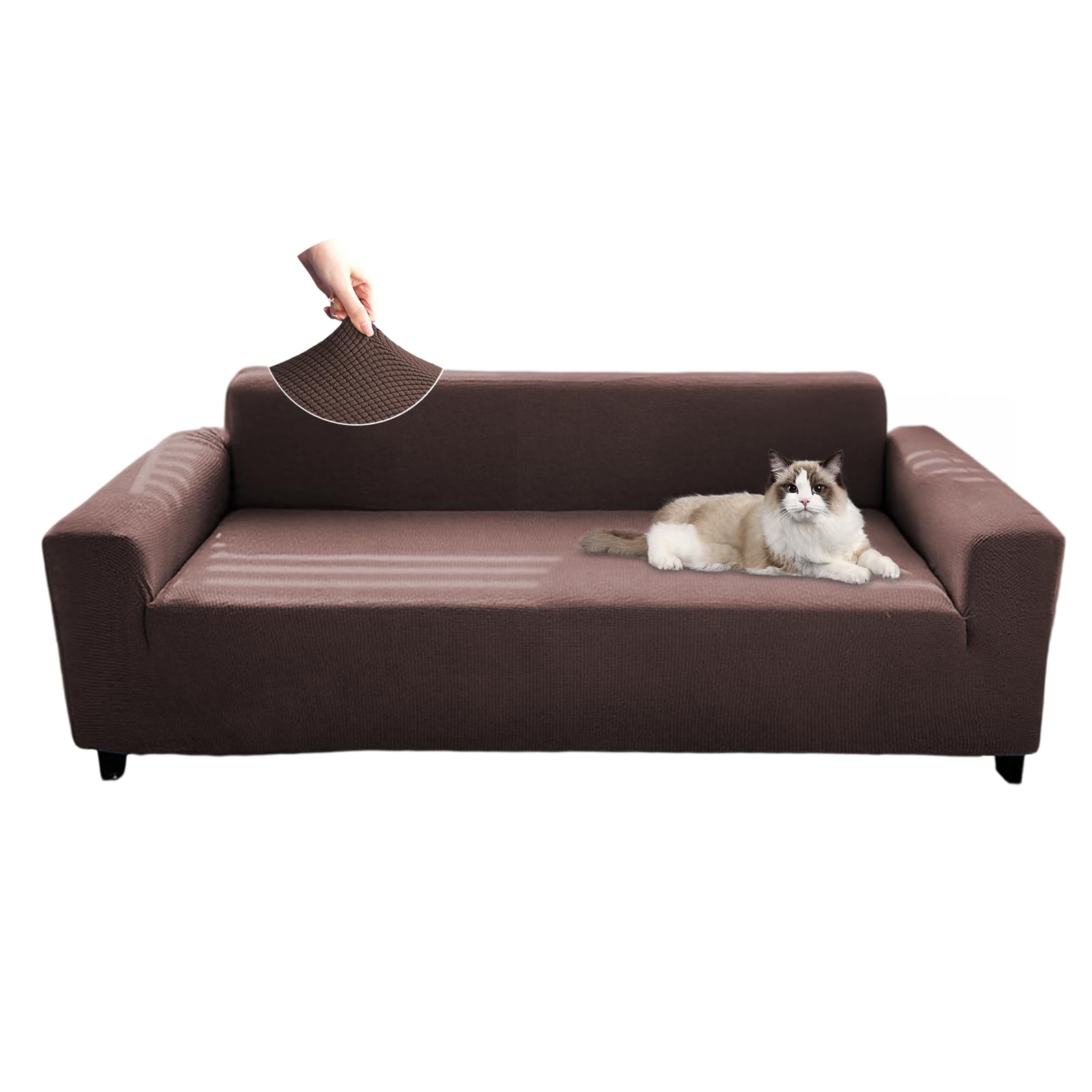 Housse de canapé élastique 3 places robuste et lavable pour salon