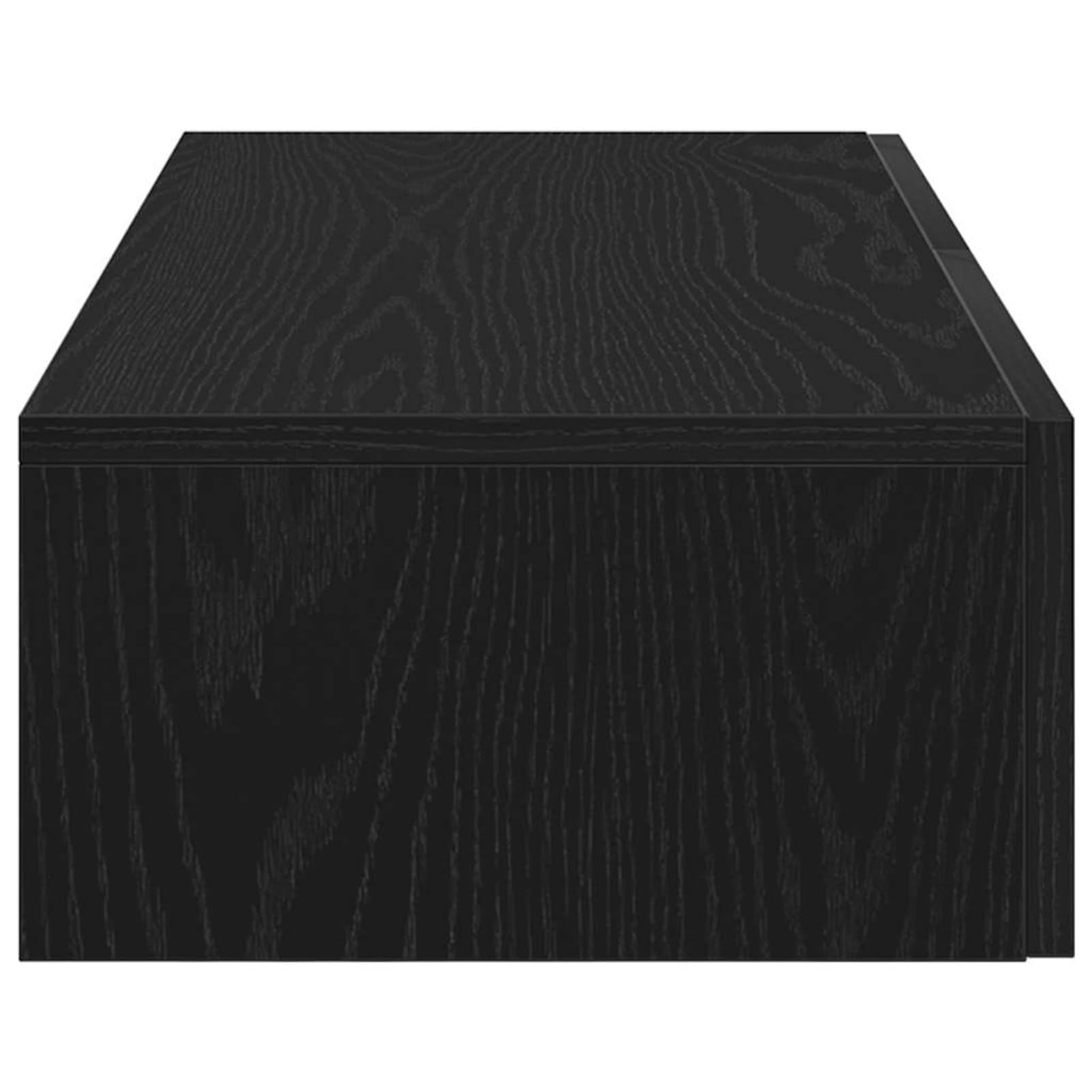 Mensole sospese da parete con cassetti, colore nero, 80 x 33 x 17 cm, in legno, design moderno, spazio di archiviazione, struttura stabile per camera da letto, cucina, soggiorno