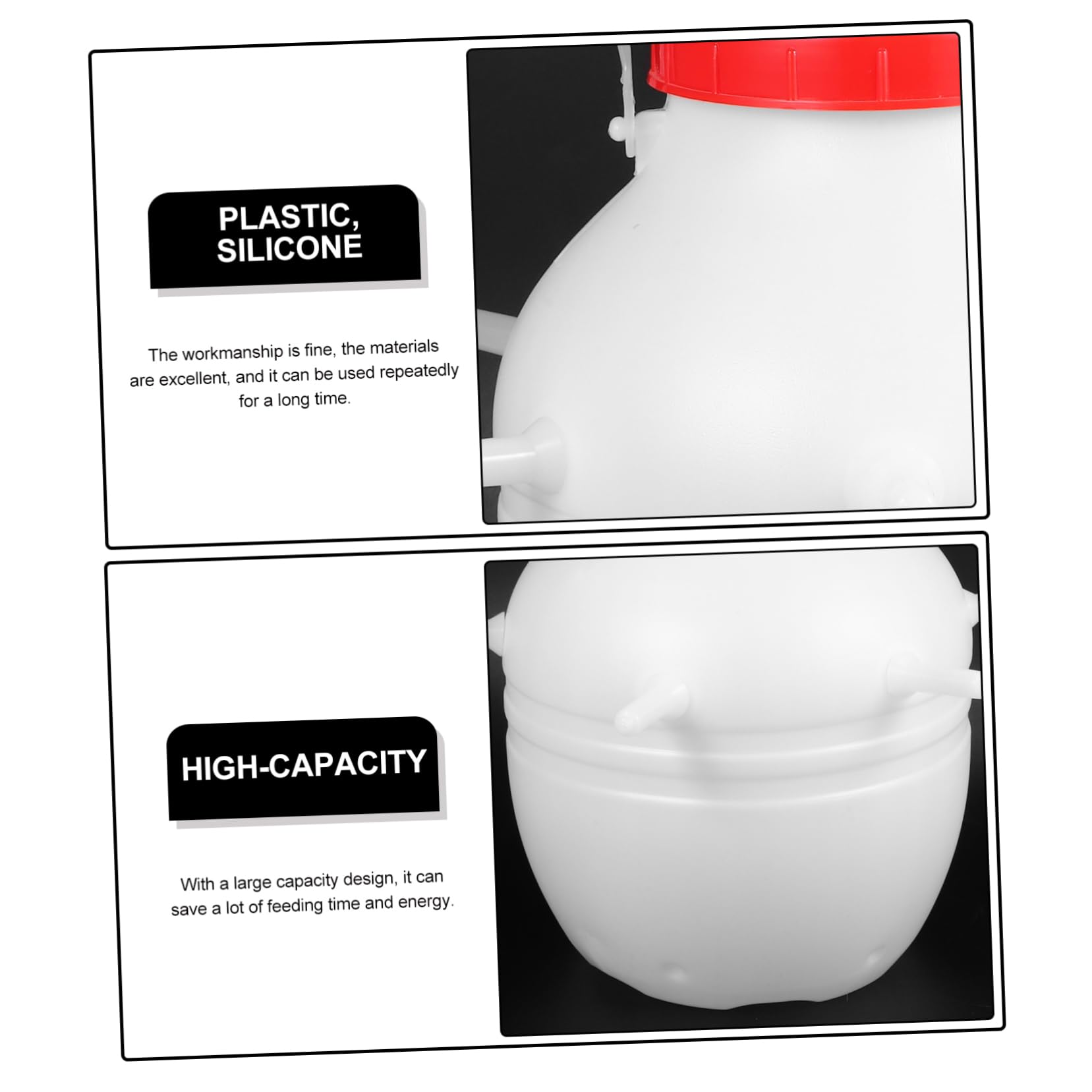Secchio Per Allattamento Agnelli Biberon Latte Animali Capacità Materiale Plastica Silicone