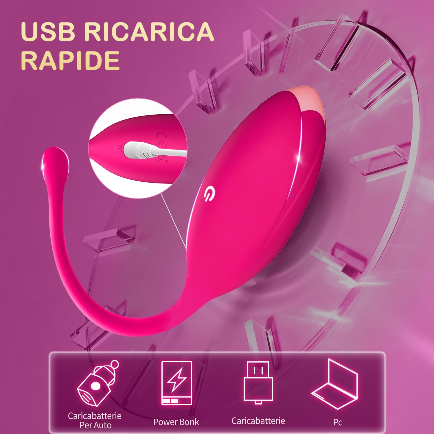 Vibratoreper Donna Professionale Mini Vibratore Con App, Ovetto Vibrante Donna Telecomando Wireless Vibratoriper Clotoride Sex Toys Vibratori Piccolo Sexytoysys Coppia（PINK）