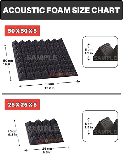 Miniatura 2 de AP1034 - Paquete de 8 paneles de espuma acústica de pirámide blanca y 4 piezas de color negro y 4 piezas de diseño de bricolaje para estudio de