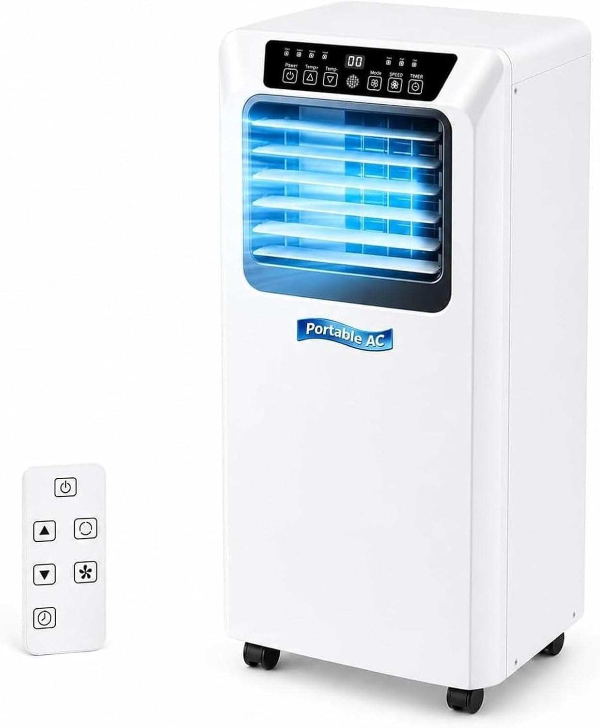 Aire Acondicionado Portátil 9000 BTU Frío Deshumidificador Ventilador, Enfría hasta 20 m², Unidad AC Inteligente con Mando a Distancia, Temporizador y Modo Noch, (7000btu), (7000BTU)