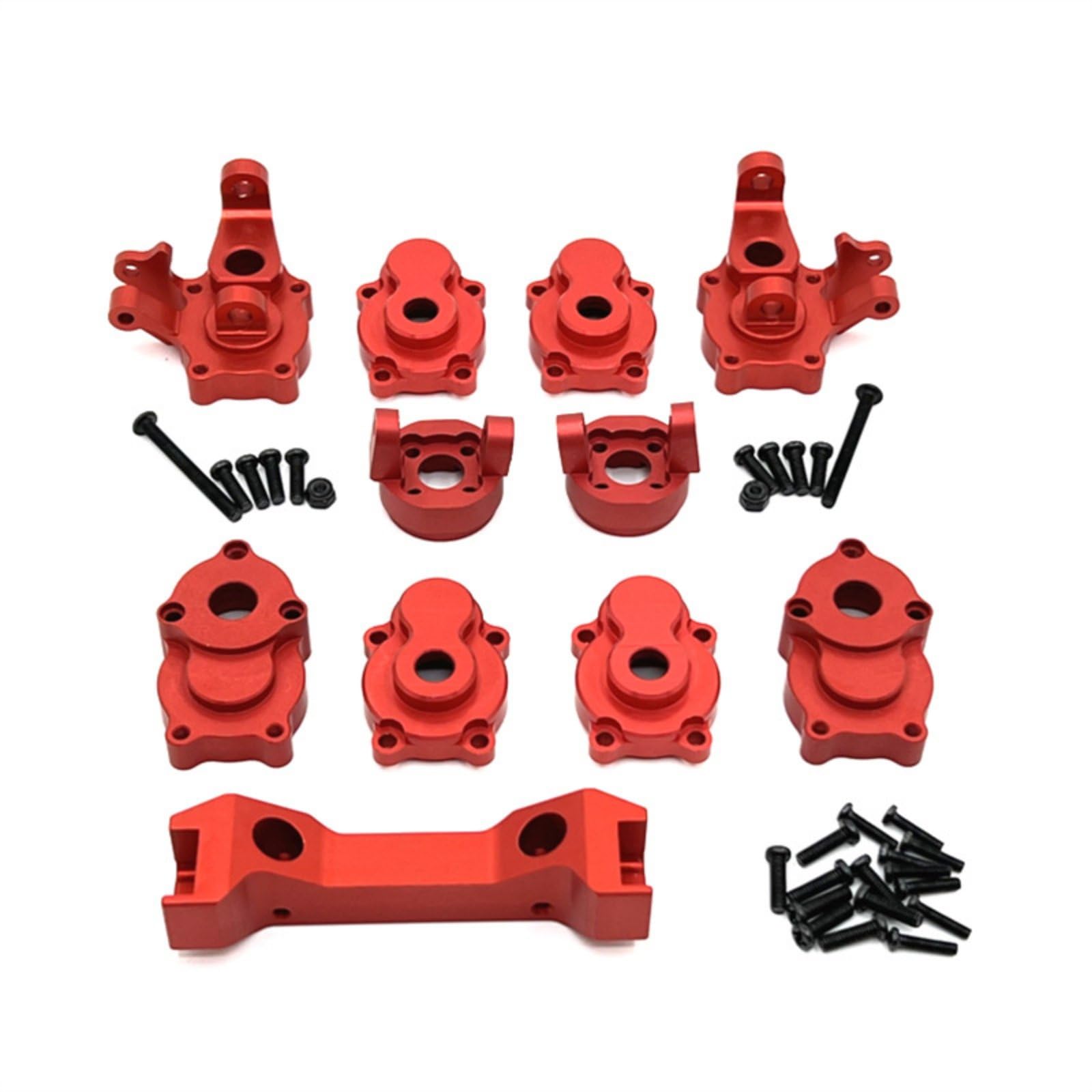 Ricambi Auto RC Set Tazza Sterzo Supporto Snodo C Tirante Struttura Metallo Lega Alluminio Compatibile YK4102 YK4103 YK6101 Adatto per Upgrade Sterzo, Rosso