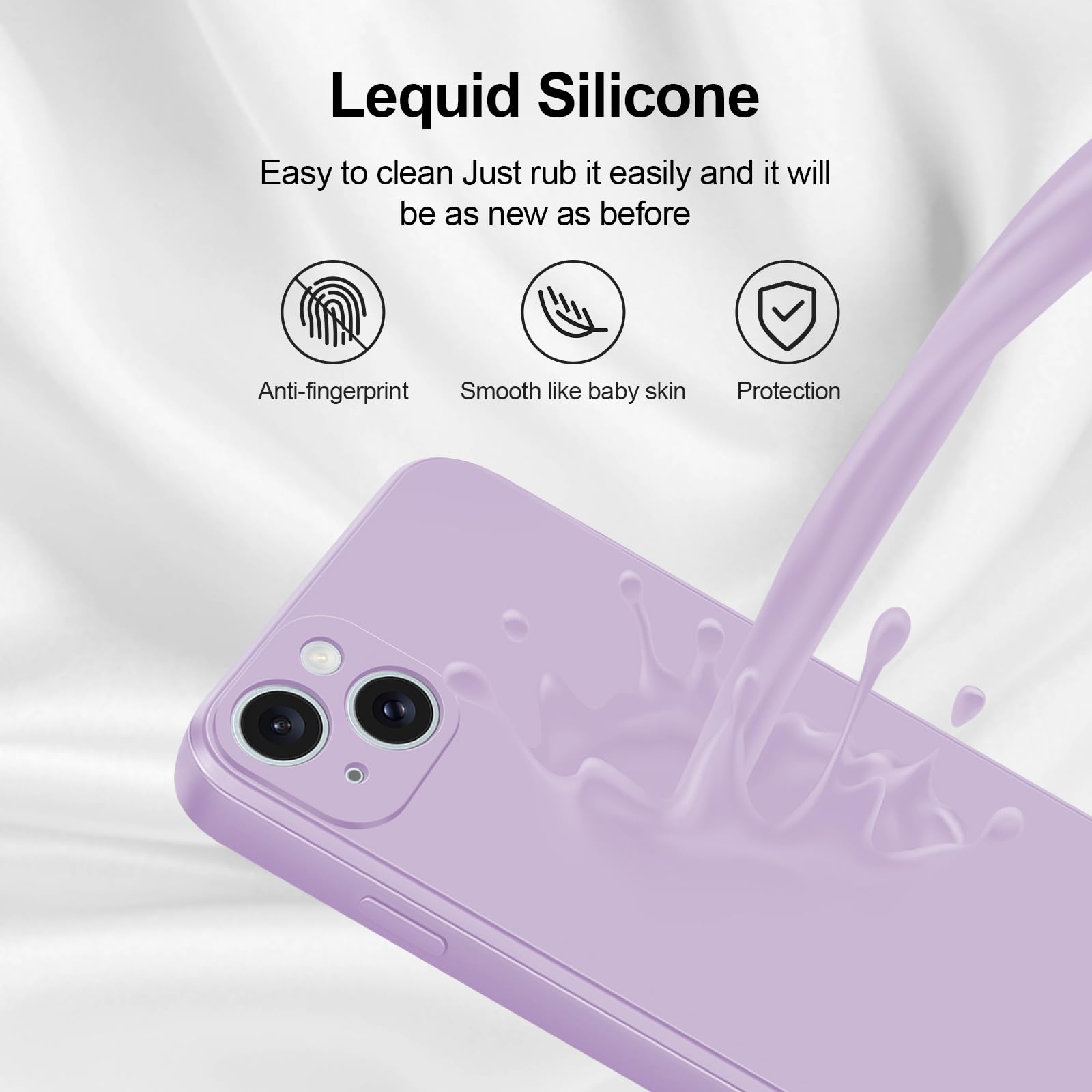 GiiYoon Case Compatible with iPhone 15, Silky-Soft Touch Full-Body Protective Phone Silicone Case - Image 4
