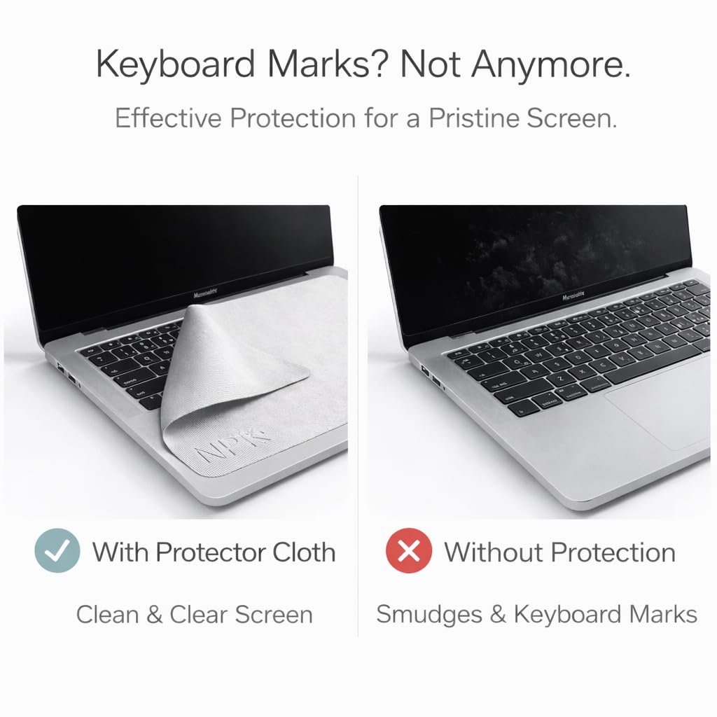 Pellicola protettiva per tastiera e display per computer portatili, panno in microfibra (34 x 22,5 cm) per MacBook Pro da 15 pollici e 16 pollici, Dell XPS, HP Envy e molto altro ancora