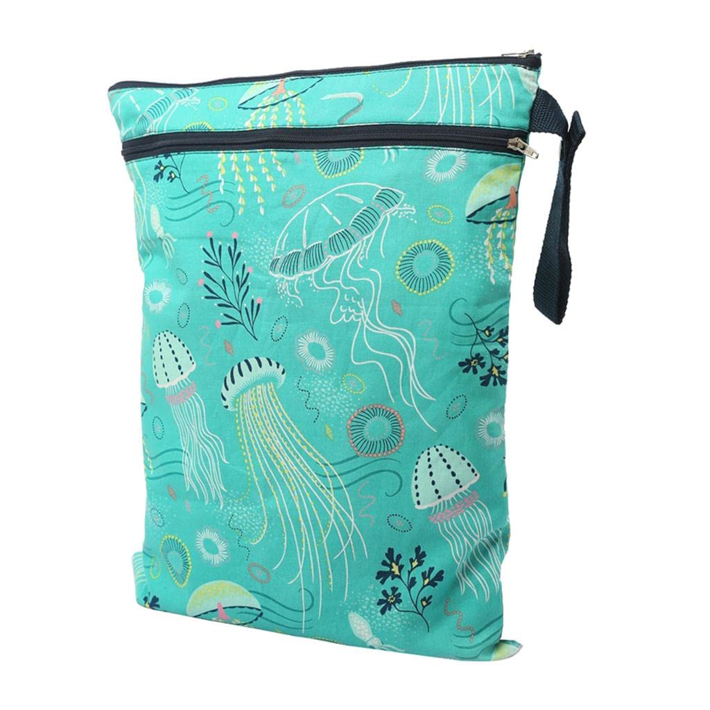 FABLOFT® Waterproof Reusable Zip Pouch Infant Wet Dry Bag Cloth Diaper Nappy Green-image-34