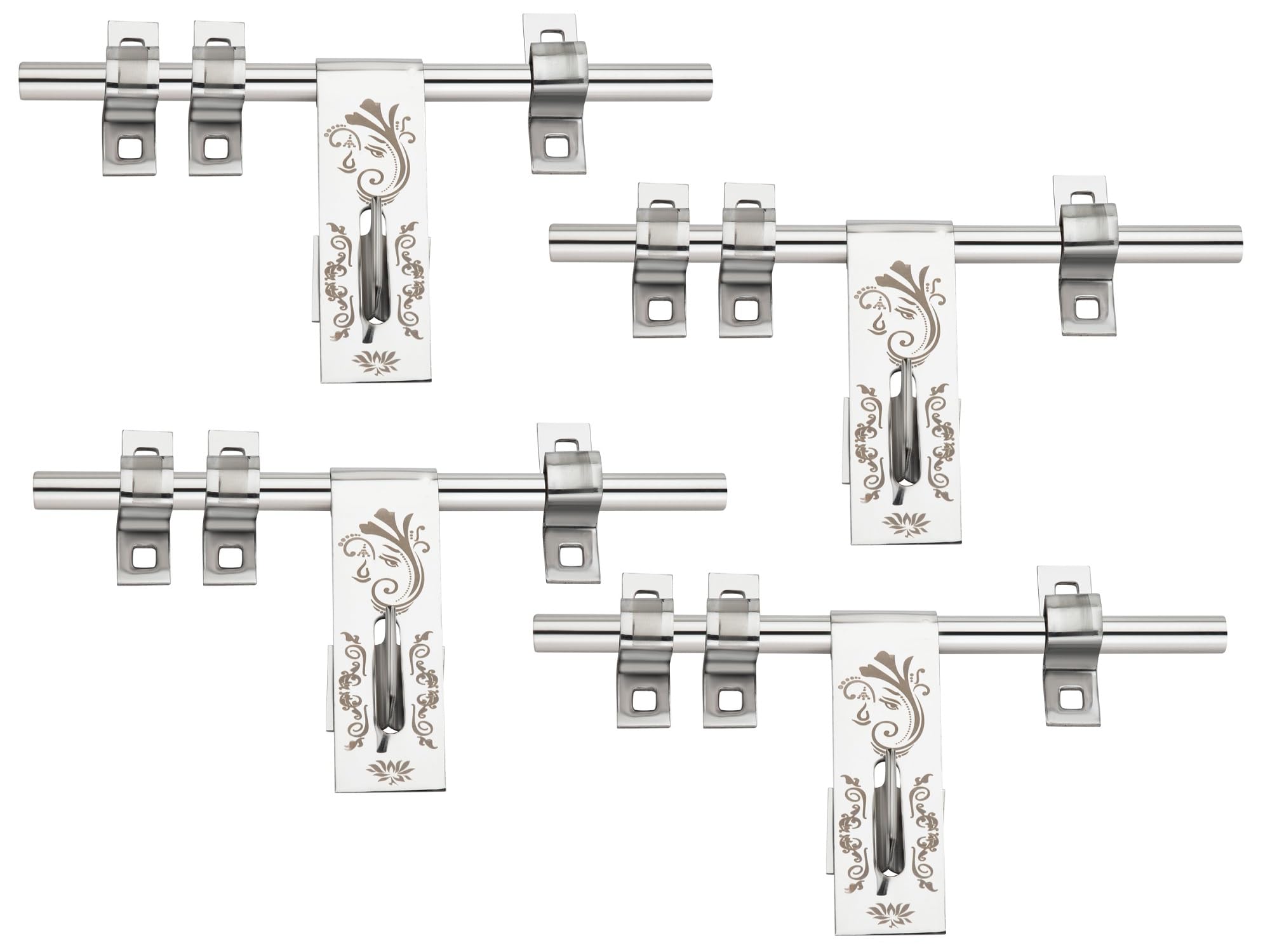 S-GUARD Stainless Steel Door Aldrops for Main Gate | Main Door | Kitchen | Bathroom | Office | Door Fitting Laser Print Design-14MM- 10 inch (Ganesha1-4 pcs) (B0C9T3TZFW) Amazon Price History, Amazon Price Tracker