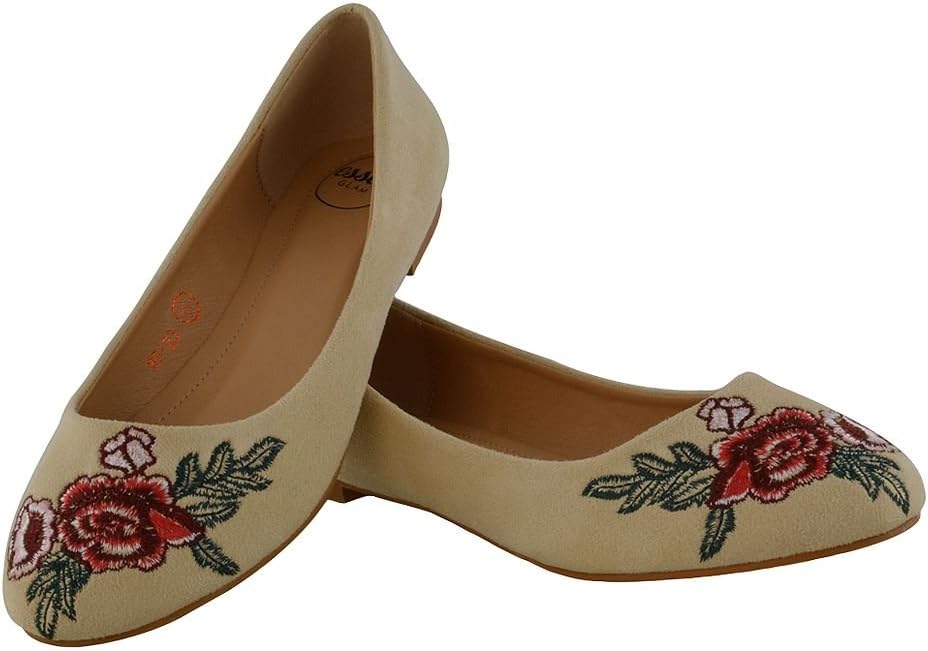 Embroidered ballet pumps Clearance