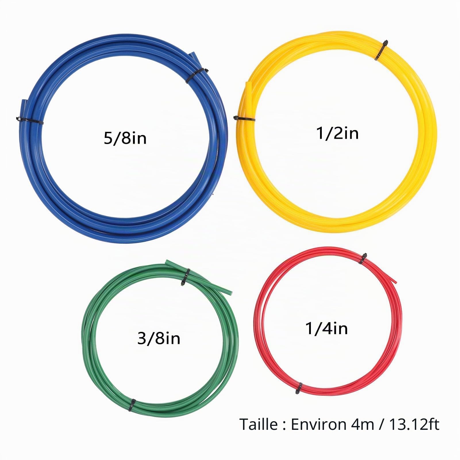 Cintreuse de Tuyaux en Cuivre Outil de Cintrage pour Climatiseur 4 Pièces 1/4 3/8 1/2 5/8 Pouces Tubes en Plastique PE Réutilisable 4m / 13,12