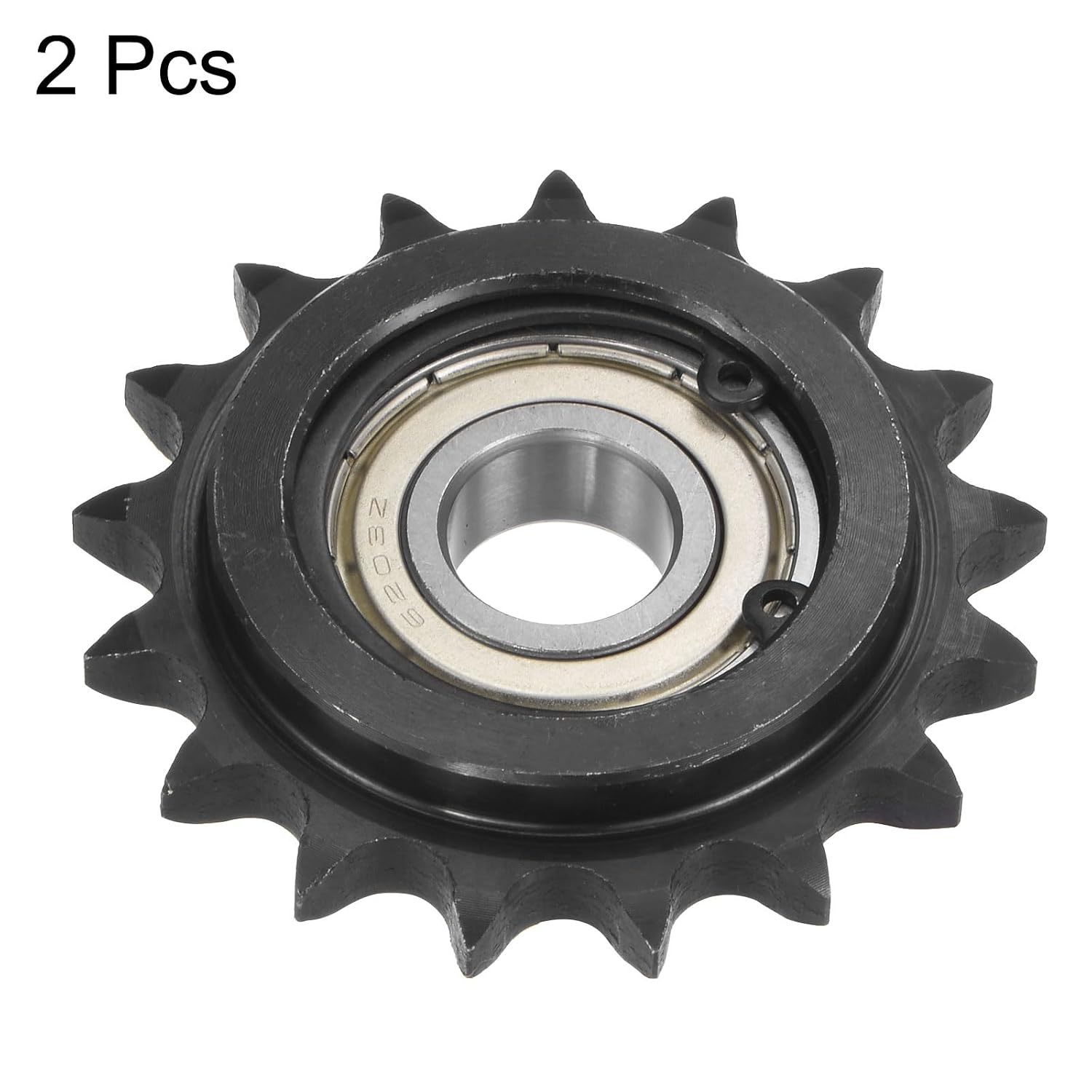 uxcell #40 Chain Idler Sprocket, 17mm Bore 1/2" Pitch 17 Tooth Sprocket Tensioner, C45 Carbon Steel 40 Roller Chain Sprocket with Bearing for ISO 08A Chain, 2Pcs