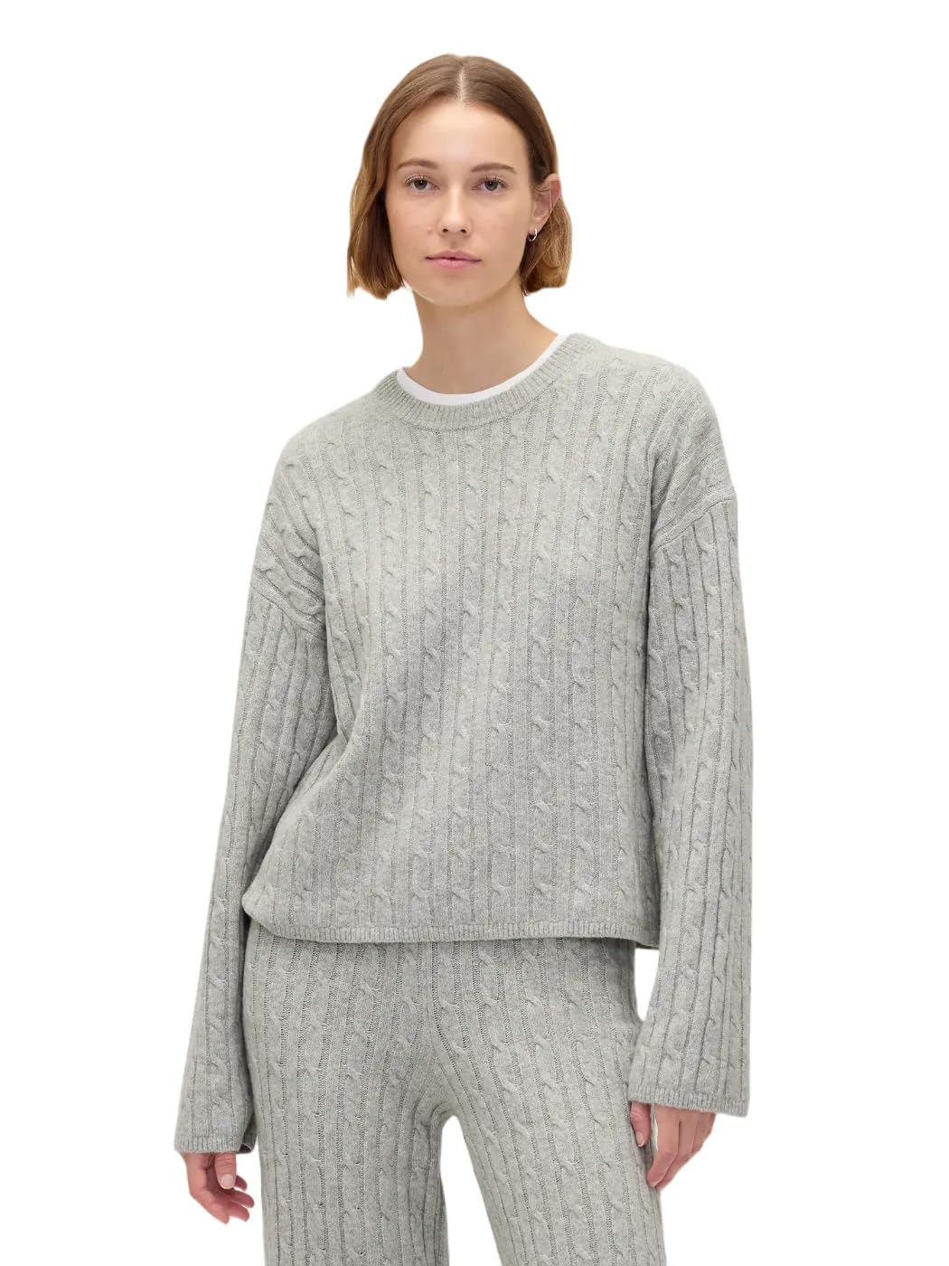 GAP Womens Cashsoft Cable Crew Pullover, Bc15, Large